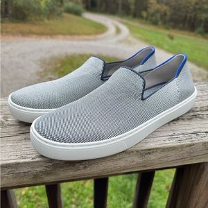Rothy's The Original Slip On Sneaker Blue and White New Without Tags